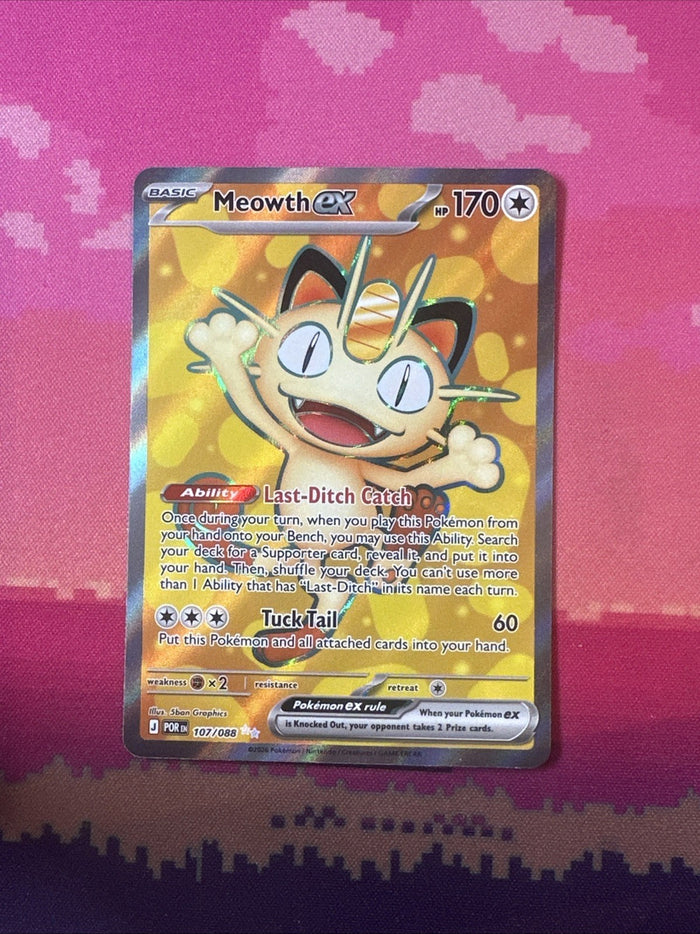 Pokemon Meowth EX Perfect Order Double Rare 107/088 Near Mint