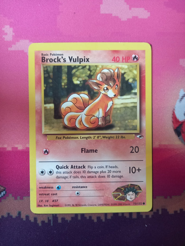 Pokemon Card Brock's Vulpix Gym Heroes Common 73/132 Near Mint