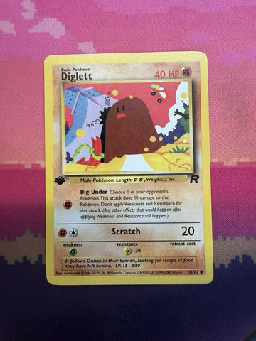 Pokemon Card Diglett Team Rocket 1st Edition Common 52/82 Near Mint