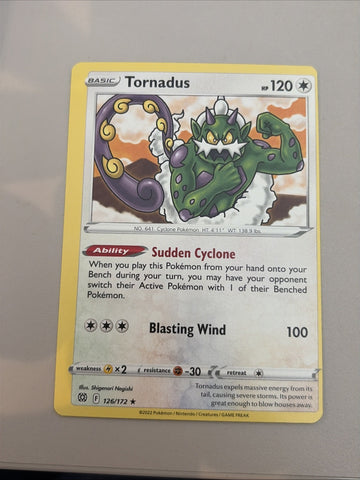 Pokemon Card Tornadus Brilliant Stars 126/172 MISCUT Misprint Near Mint