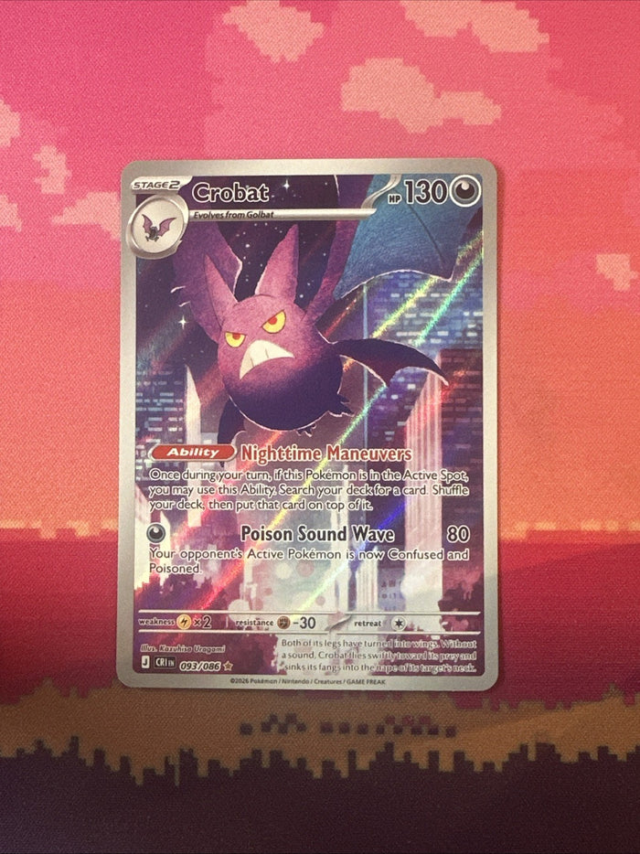 Pokemon Crobat Chaos Rising Illustration Rare 093/086 Near Mint
