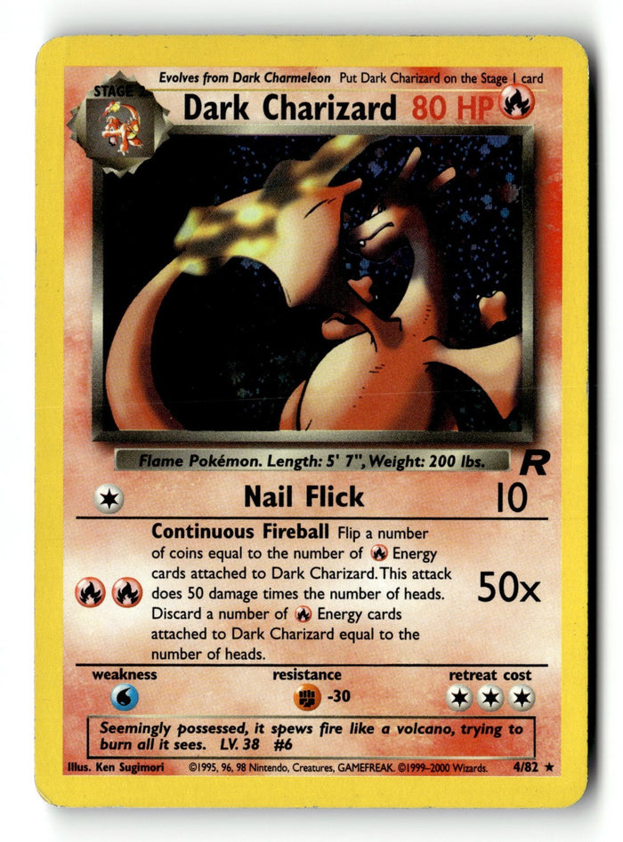 Pokemon Card Dark Charizard Team Rocket Holo Rare 4/82 Light Play