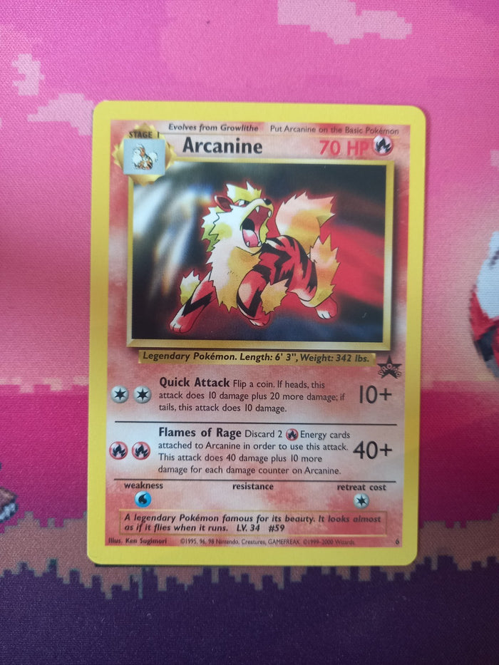 Pokemon Card Arcanine Black Star Promo 6 WOTC Promo Near Mint