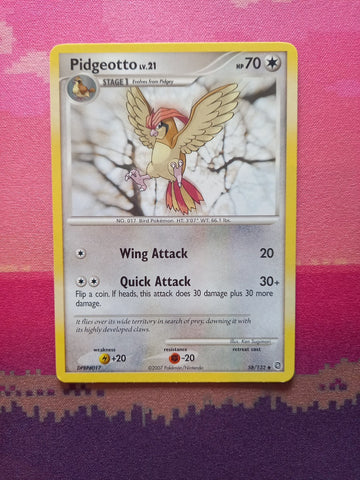 Pokemon Card Pidgeotto Secret Wonders Uncommon 58/132 Near Mint