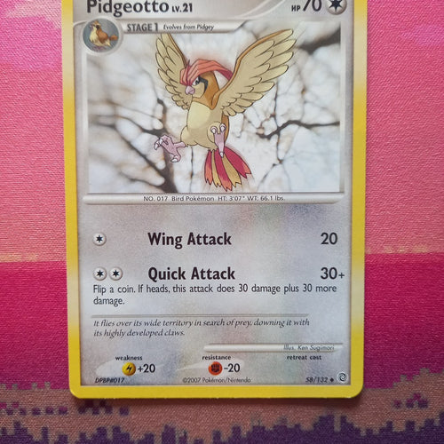 Pokemon Card Pidgeotto Secret Wonders Uncommon 58/132 Near Mint