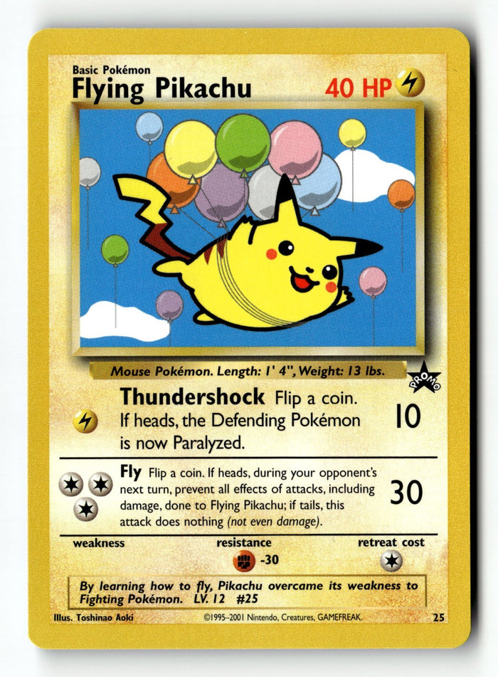 Pokemon Card Flying Pikachu WOTC Black Star Promo 25 Near Mint