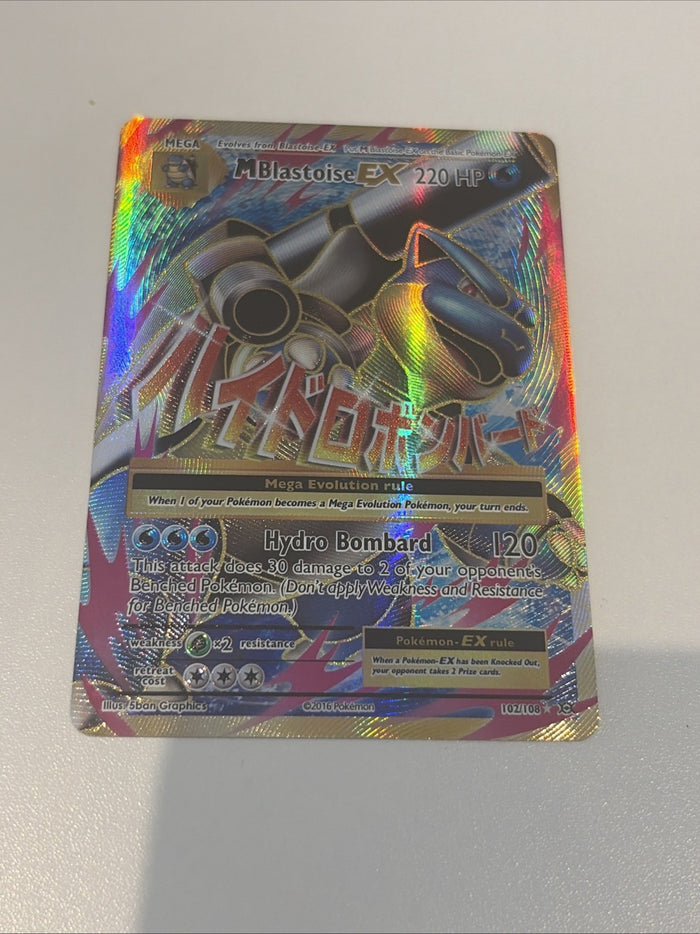 Pokémon TCG M Blastoise EX Full Art Holo Ultra Rare Evolutions 102/108 2016 (1)