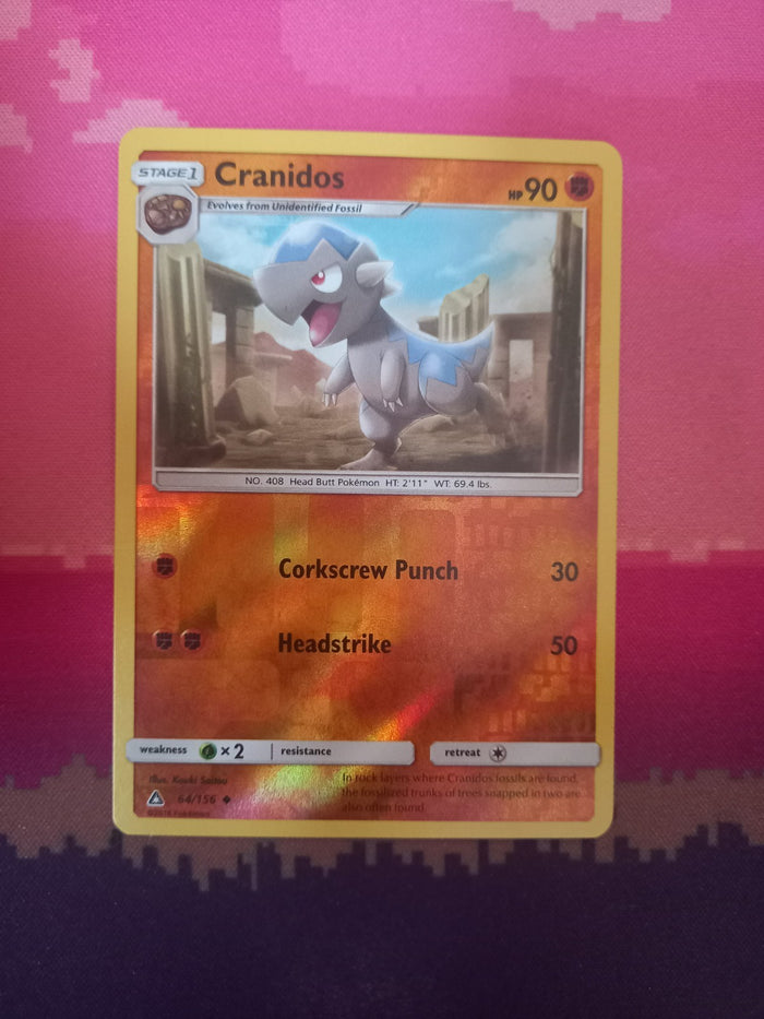 Pokemon card Cranidos 64/156 Reverse Holo Ultra Prism Near Mint