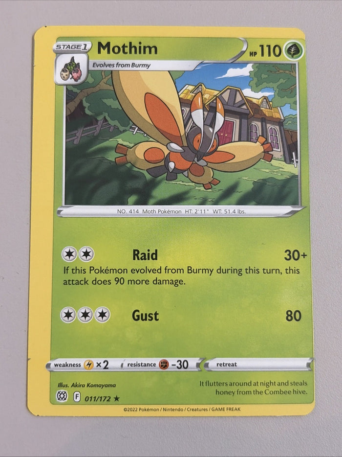Pokemon Mothim Brilliant Stars MISPRINT ALIGNMENT DOT Light Play