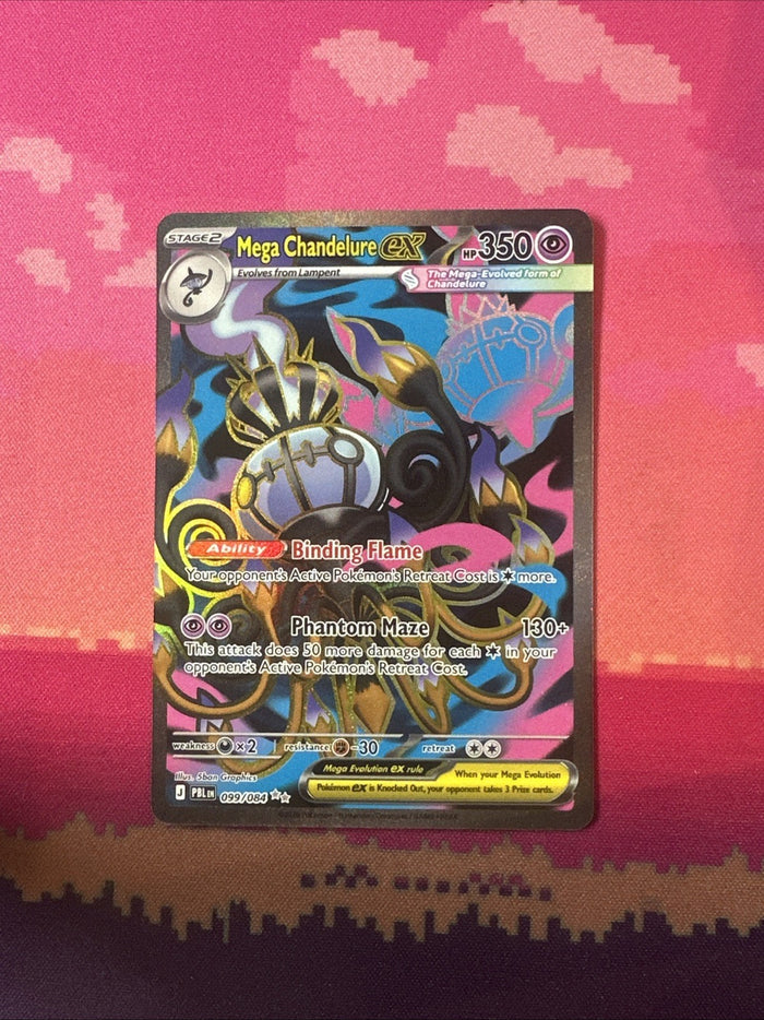 Pokemon Mega Chandelure EX Pitch Black Double Rare 099/084 Near Mint