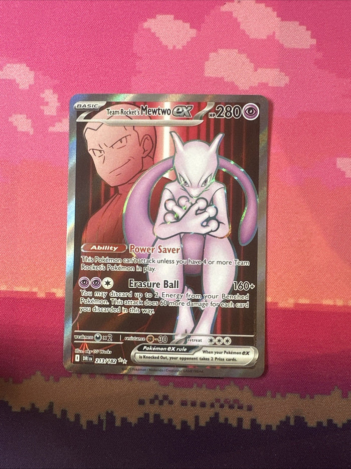 Pokemon Team Rocket's Mewtwo EX Destined Rivals Double Rare 213/182 Near Mint