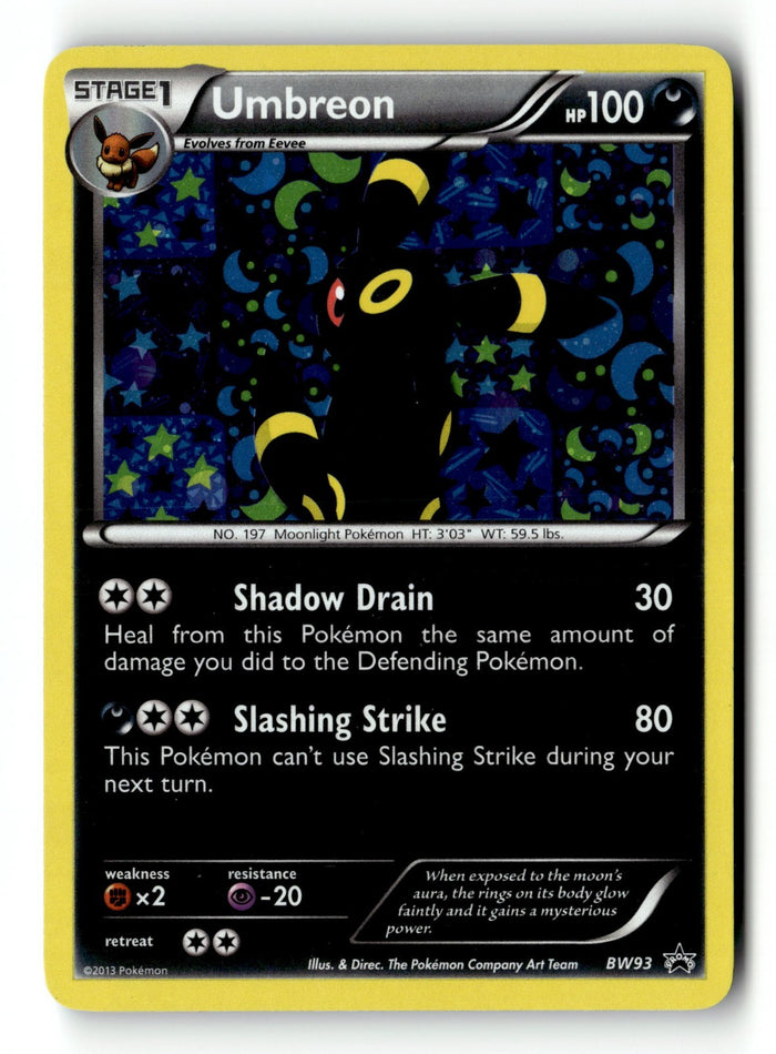 Pokemon Card Umbreon BW93 Black & White Promo Holo Light Play