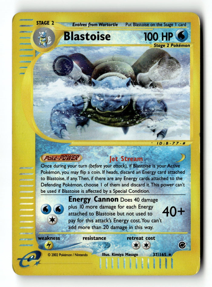 Pokemon Card Blastoise Expedition Reverse Holo Rare 37/165 Light Play