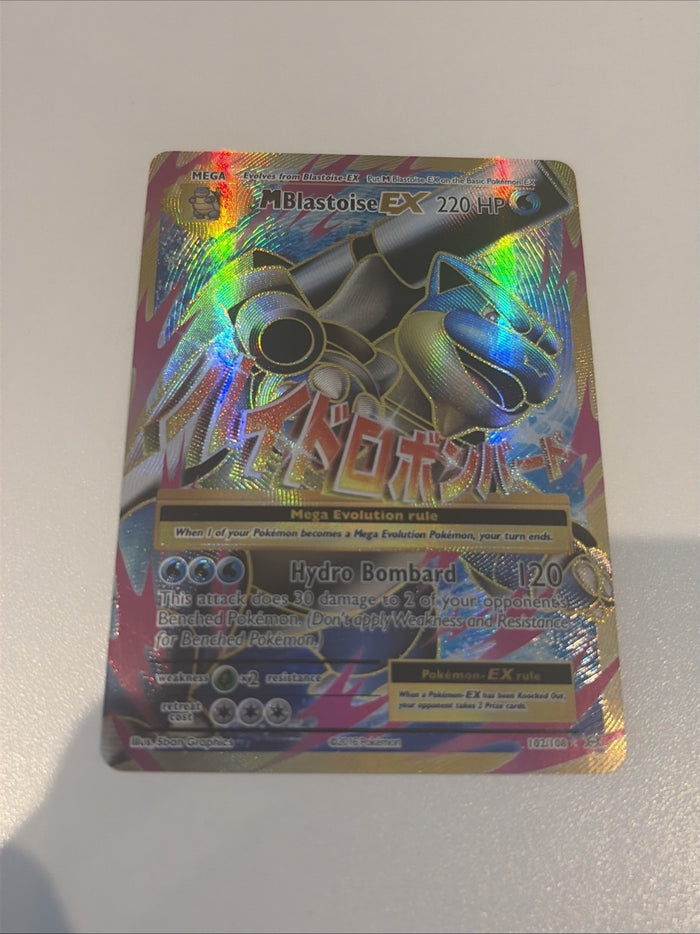Pokémon TCG M Blastoise EX Full Art Holo Ultra Rare Evolutions 102/108 2016