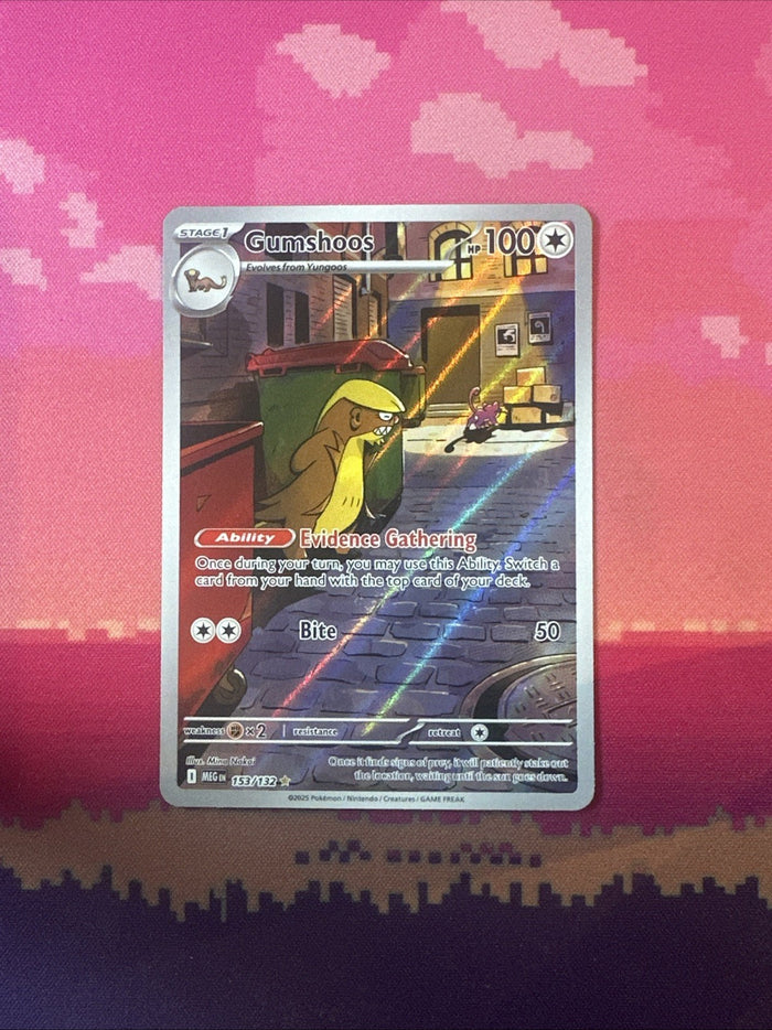 Pokemon Gumshoos Mega Evolution Illustration Rare 153/132 Near Mint