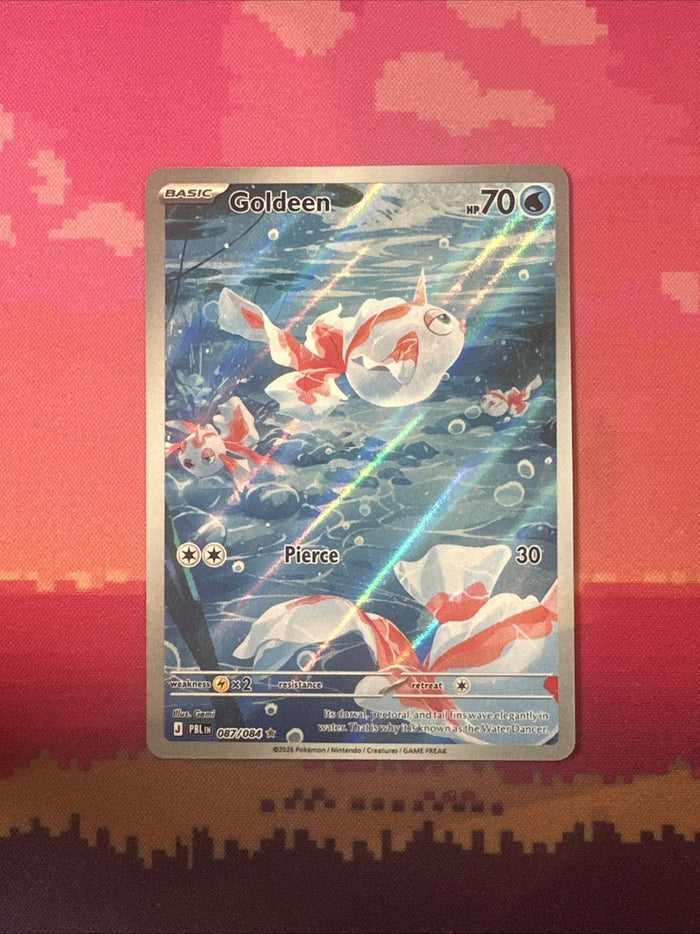 Pokemon Goldeen Pitch Black Illustration Rare 087/084 Near Mint