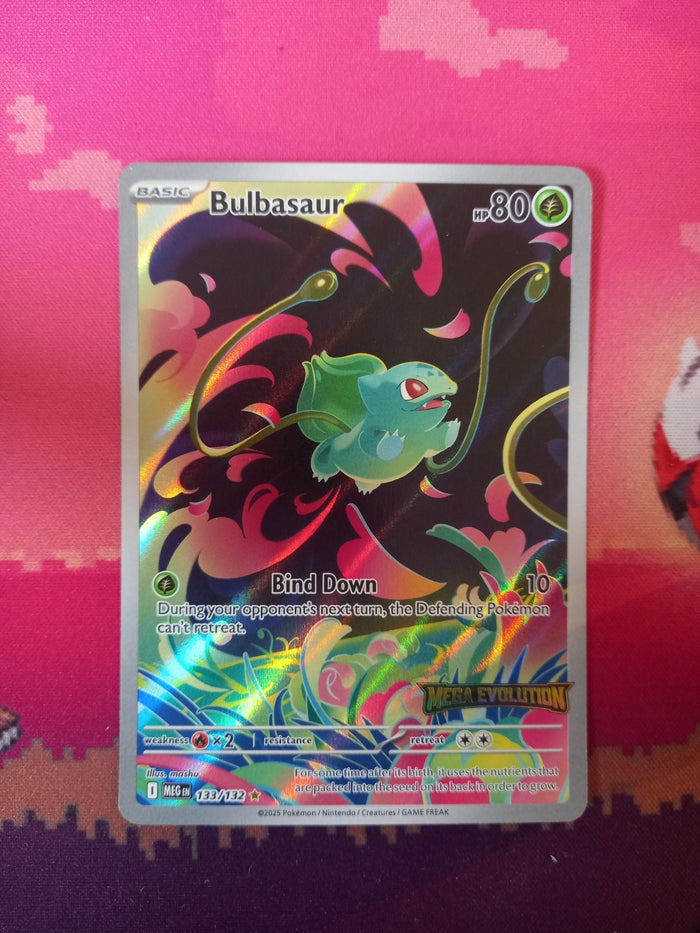 Pokemon Card Bulbasaur STAMPED Mega Evolution 133/132 Illustration Near Mint