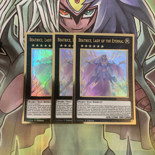 MAGO-EN035 x3 Beatrice, Lady of the Eternal Gold Rare Excellent Condition Yugioh