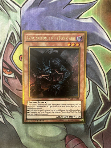 PGL3-EN051 Cagna, Malebranche Of The Burning Abyss Gold 1st Edition NM Yugioh