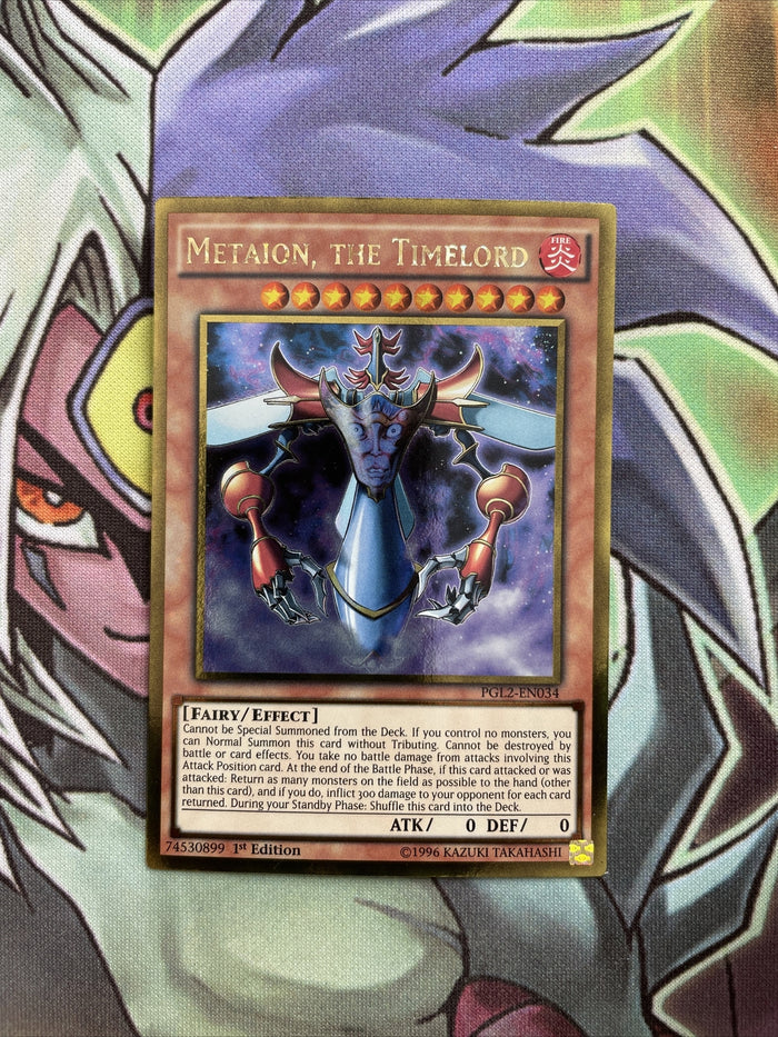 PGL2-EN034 Metaion, The Timelord Gold Rare 1st Edition NM Yugioh Card