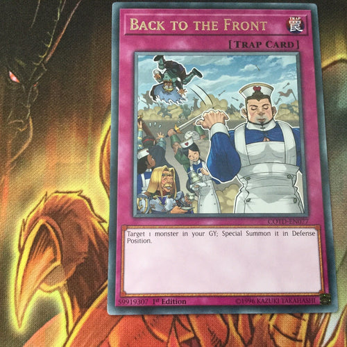 COTD-EN077 Back To The Front 1st Edition Yugioh
