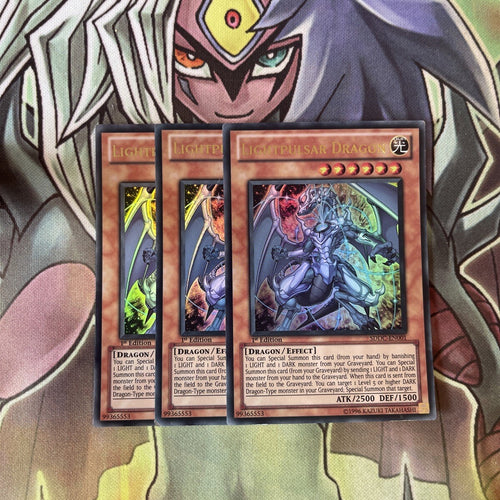 SDDC-EN001 x3 Lightpulsar Dragon Ultra Rare Excellent Condition Yugioh