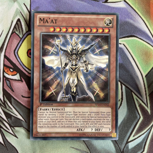 SP14-EN042 Ma'at Starfoil Rare 1st Edition NM Yugioh Card