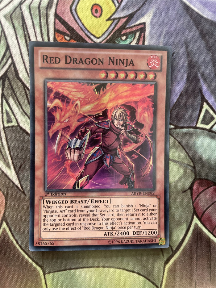 ABYR-EN082 Red Dragon Ninja Super Rare 1st Edition NM Yugioh Card