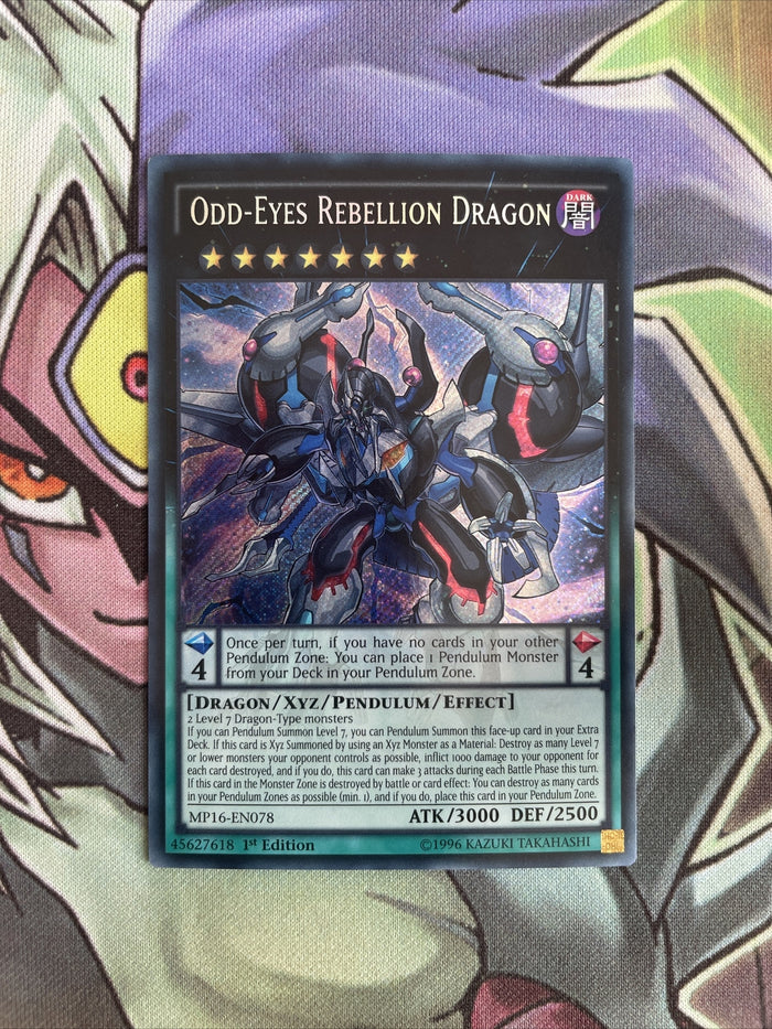 MP16-EN078 Odd-Eyes Rebellion Dragon Secret Rare 1st Edition NM Yugioh Card