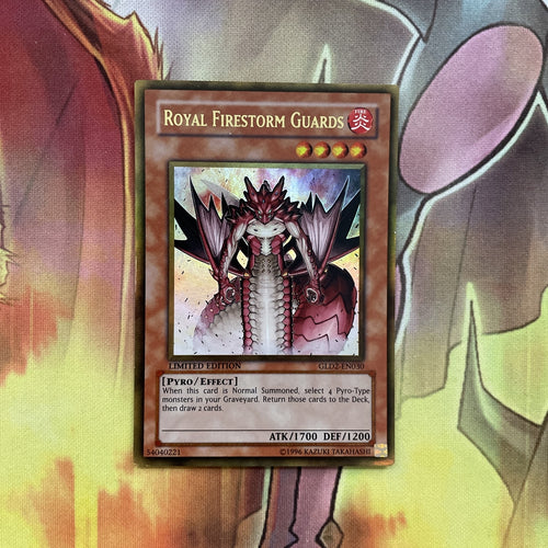 GLD2-EN030 YUGIOH Royal Firestorm Guards Gold Ultra Ltd Near Mint