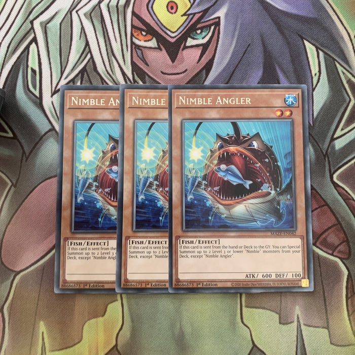 MAZE-EN042 x3 Nimble Angler Rare Excellent Condition Yugioh