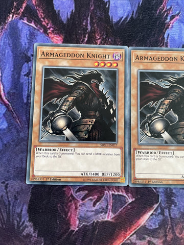 SDSH-EN017 x3 Armageddon Knight Common Mint YuGiOh Card (back)