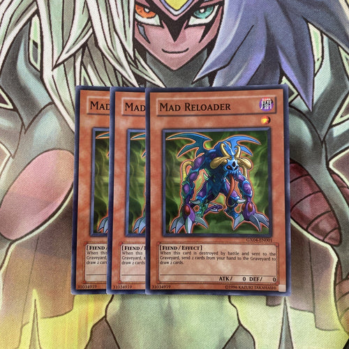 GX04-EN001 x3 Mad Reloader Super Rare Excellent Condition Yugioh