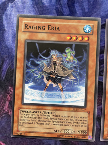 EOJ-EN027 x3 Raging Eria VG Yugioh Cards (back)