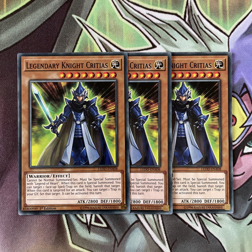 LEDD-ENA08 x3 Legendary Knight Critias Yugioh Playset