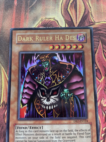DB2-EN124 1x Dark Ruler Ha Des Ultra Rare yugioh LP (back)