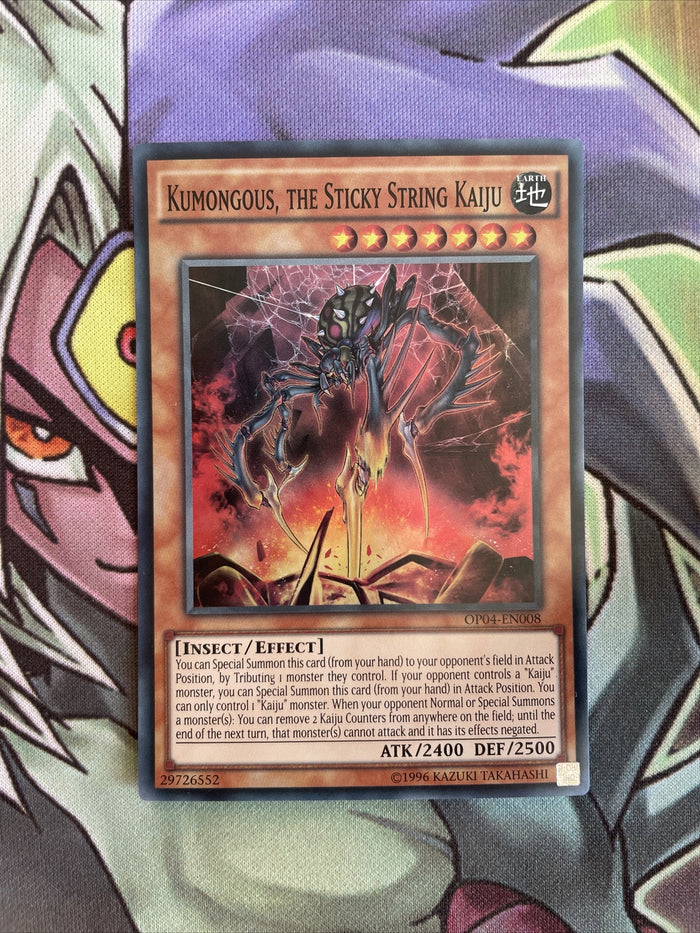 OP04-EN008 Kumongous, The Sticky String Kaiju Super Unl Edition NM Yugioh Card