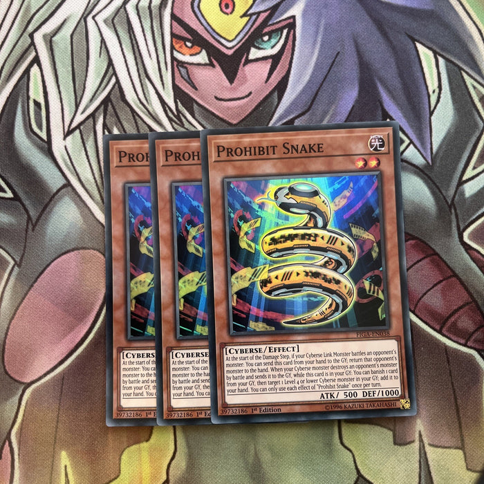 FIGA-EN038 x3 Prohibit Snake Super Rare Excellent Condition Yugioh