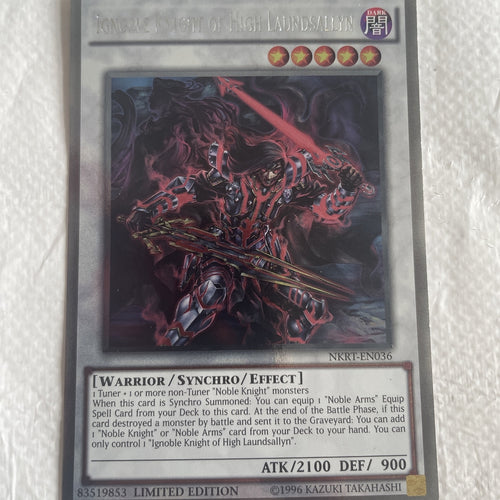 NKRT-EN036 Ignoble Knight of High Laundsallyn Platinum Rare Mint YuGiOh Card