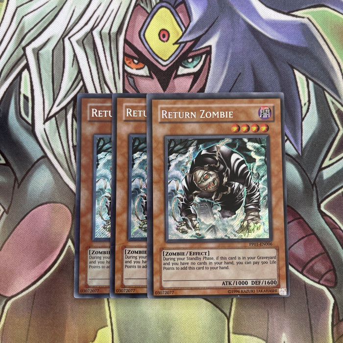 PP01-EN006 x3 Return Zombie Secret Rare Excellent Condition Yugioh