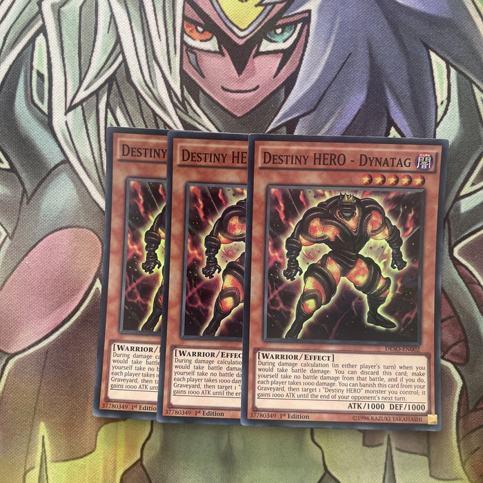 DESO-EN002 x3 Destiny HERO - Dyntag Super Rare Excellent Condition Yugioh