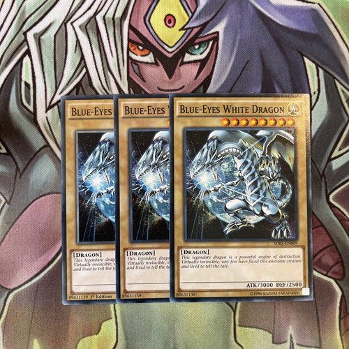 SDKS-EN009 x3 Blue-Eyes White Dragon Common Excellent Condition Yugioh