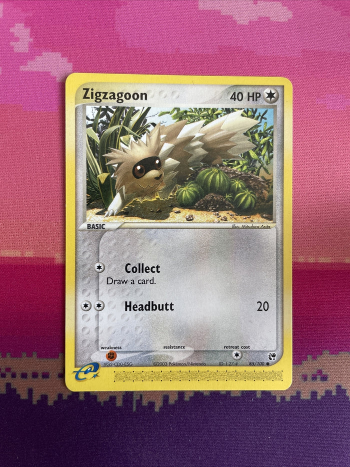 Pokemon Card Zigzagoon EX Sandstorm Common 85/100 Near Mint