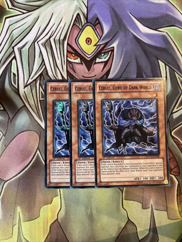 SDGU-EN003 x3 Ceruli, Guru of Dark World Super Rare Excellent Condition Yugioh