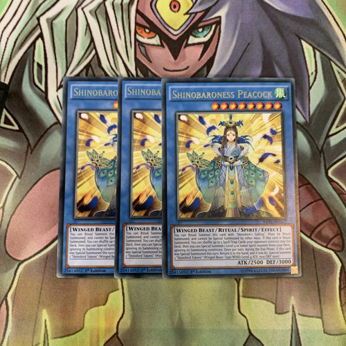 RATE-EN037 x3 Shinobaroness Peacock Rare Excellent Condition Yugioh