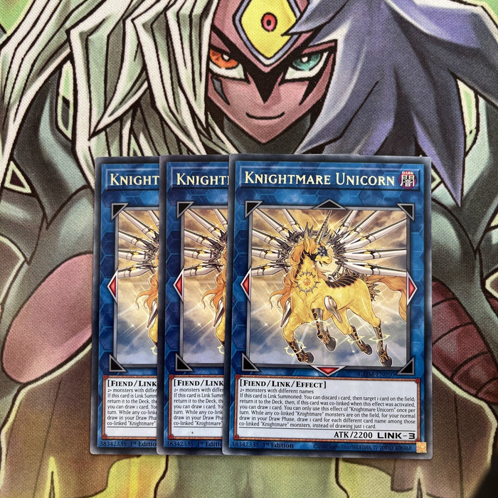 GEIM-EN050 x3 Knightmare Unicorn Rare Excellent Condition Yugioh