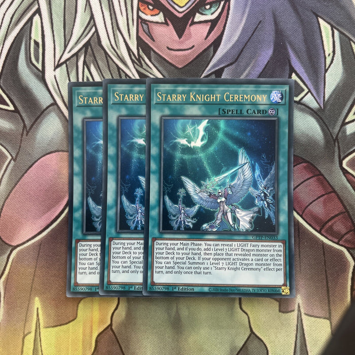 GFTP-EN033 x3 Starry Knight Ceremony ultra Rare Excellent Condition Yugioh