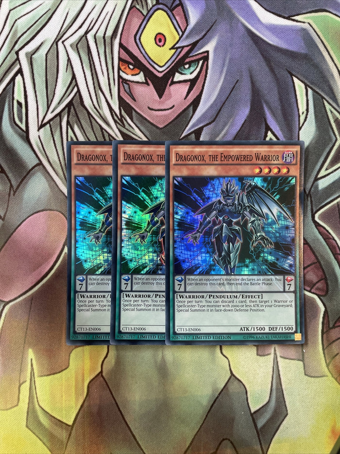 CT13-EN006 x3 Dragonox, the Empowered Warrior Super Excellent Condition Yugioh