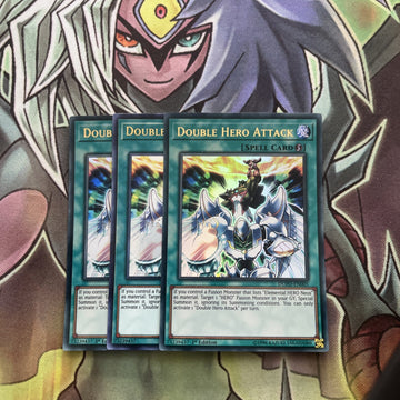 DUPO-EN005 x3 Double Hero Attack Ultra Rare Excellent Condition Yugioh
