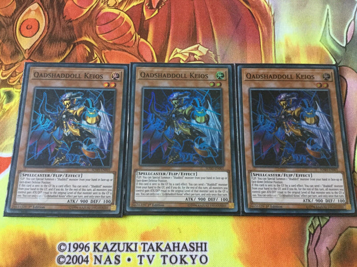 SDSH-EN001 3x Super Rare Oadshaddoll Keios 1st Edition! Yugioh